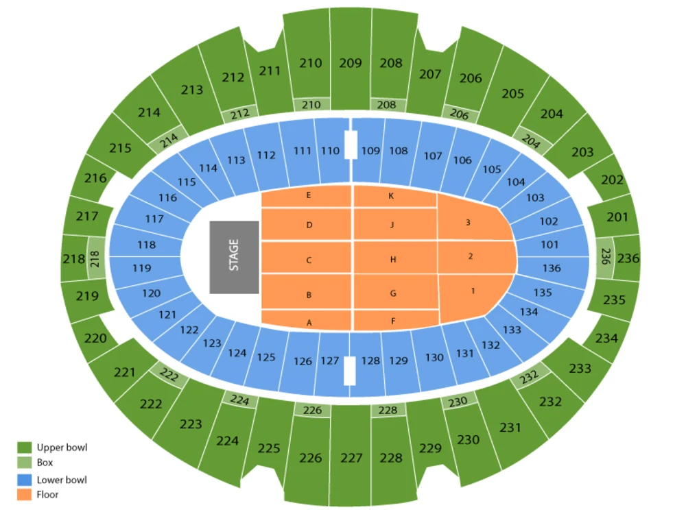 The Kia Forum seating map