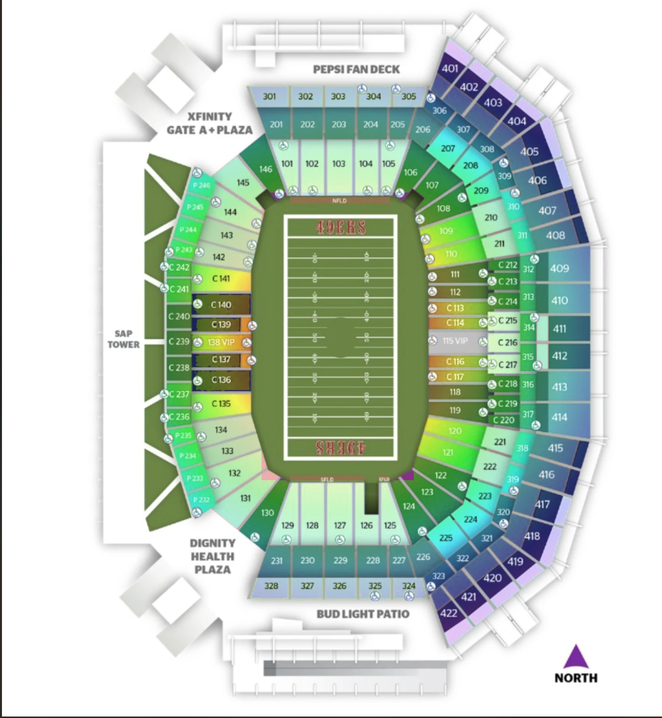 Levi's Stadium seating map